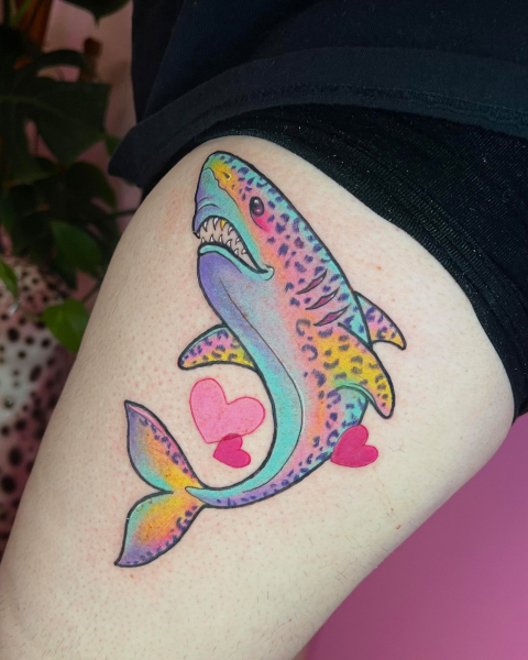 2026 tattoo trends nostalgic tattoos lisa frank shark