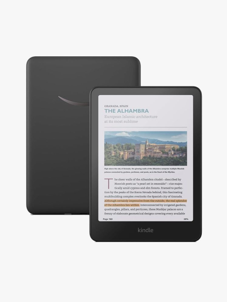 Amazon Kindle Colorsoft black Kindle on light gray background